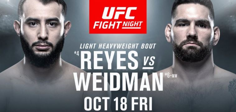 UFC FIGHT NIGHT Dominick Reyes vs Chris Weidman Full Fight Replay