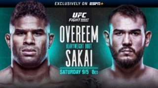 Watch UFC Fight Night 176: Overeem vs. Sakai 9/5/20 Full Show Online