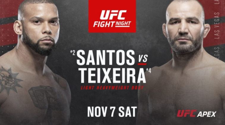 Watch UFC Fight Night 182: Santos vs. Teixeira 11/7/20 Full Show Online