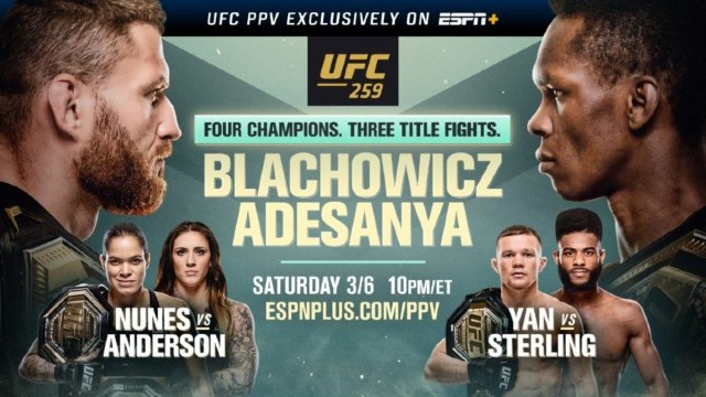 Watch UFC 259: Blachowicz vs. Adesanya PPV 3/6/21